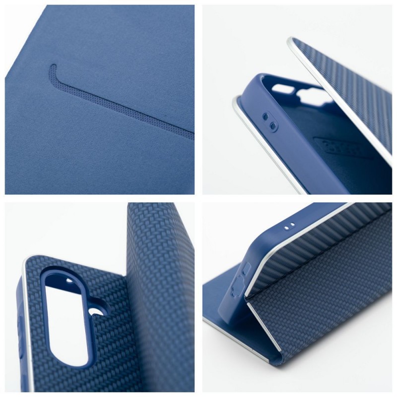 Θήκη Luna Book Carbon Xiaomi Redmi Note 14 5G / Poco M7 Pro Blue