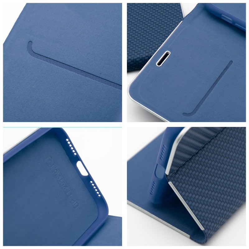 Θήκη Luna Book Carbon Xiaomi Redmi Note 14 5G / Poco M7 Pro Blue