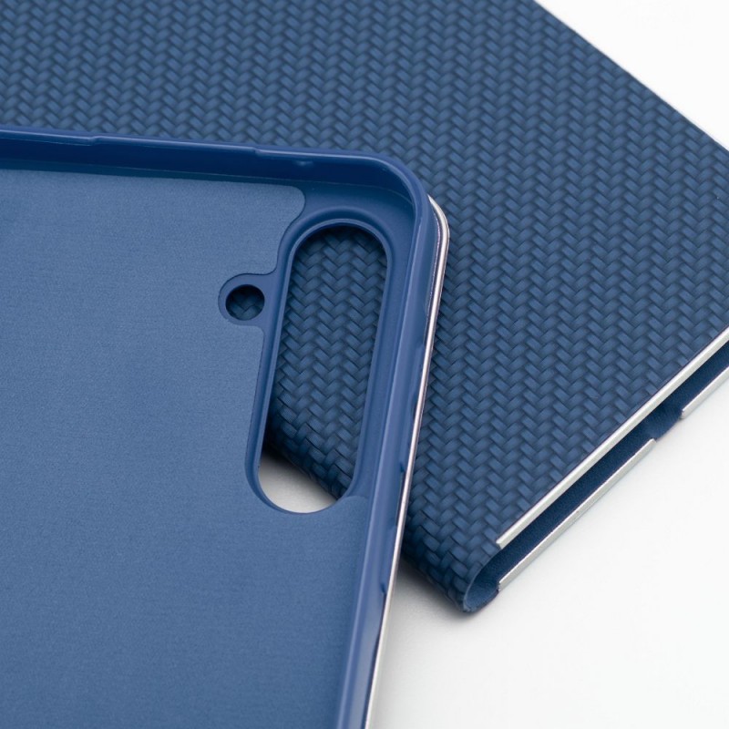 Θήκη Luna Book Carbon Xiaomi Redmi Note 14 5G / Poco M7 Pro Blue