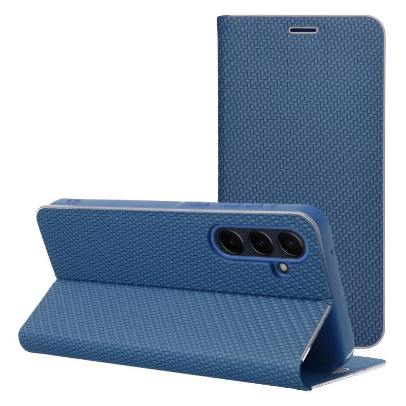 Θήκη Luna Book Carbon Xiaomi Redmi Note 14 5G / Poco M7 Pro Blue