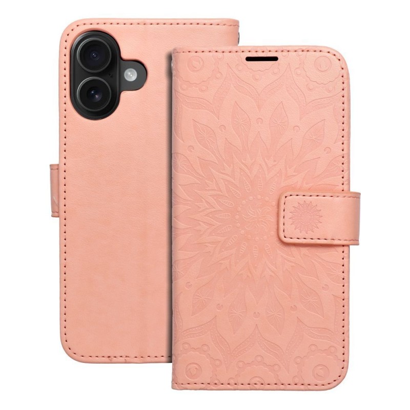 Θήκη Mezzo Book Case Apple iPhone 16 (6.1") Mandala Peach Fuzz
