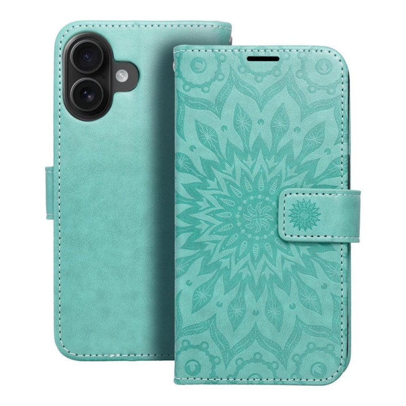 Θήκη Mezzo Book Case Apple iPhone 16 (6.1") Mandala Green Θήκη Mezzo Book Case Apple iPhone 16 (6.1") Mandala Green