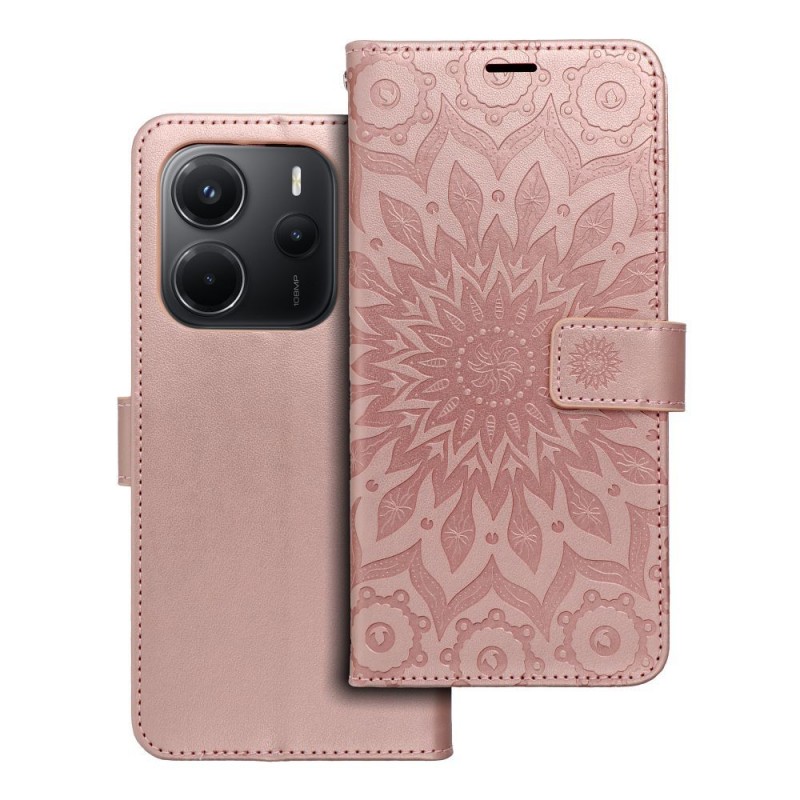 Θήκη Mezzo Book Case Xiaomi Redmi Note 14 5G / Poco M7 Pro Mandala Rose Gold