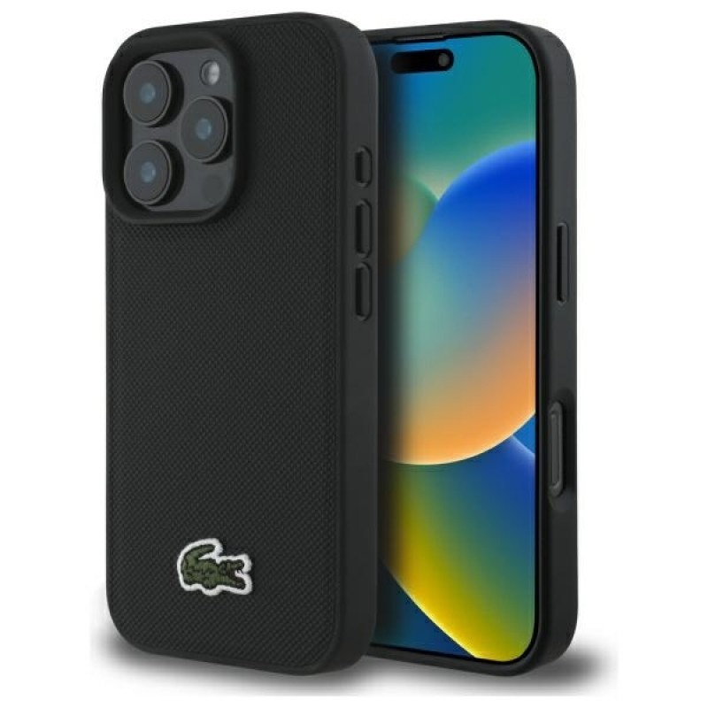 Θήκη Lacoste Iconic Petit Pique Woven Logo MagSafe Case Apple iPhone 16 Pro Max (6.9") Black Θήκη Lacoste Iconic Petit Pique Woven Logo MagSafe Case Apple iPhone 16 Pro Max (6.9") Black