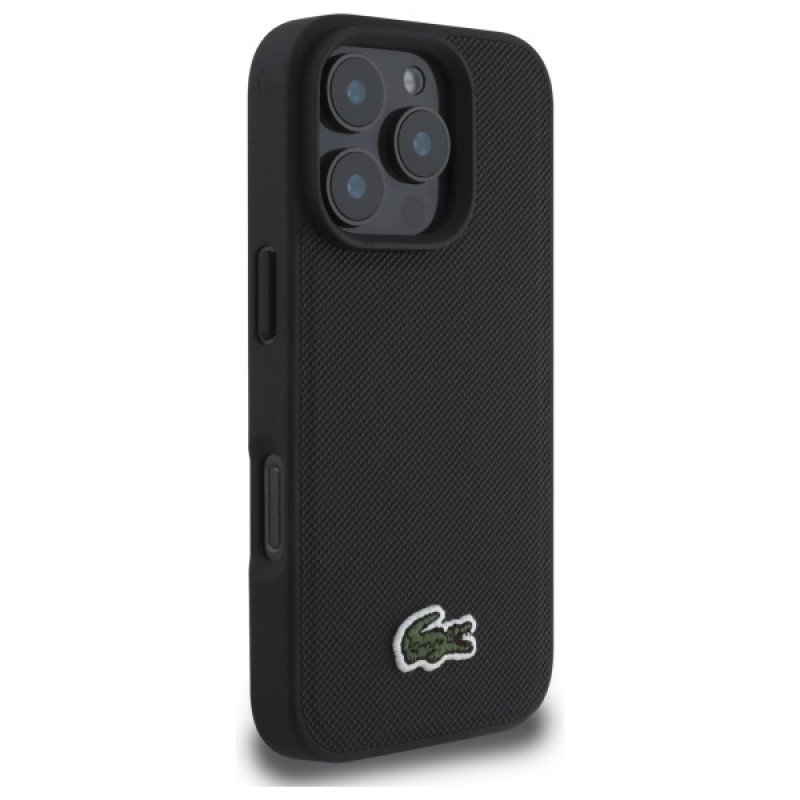 Θήκη Lacoste Iconic Petit Pique Woven Logo MagSafe Case Apple iPhone 16 Pro Max (6.9") Black Θήκη Lacoste Iconic Petit Pique Woven Logo MagSafe Case Apple iPhone 16 Pro Max (6.9") Black