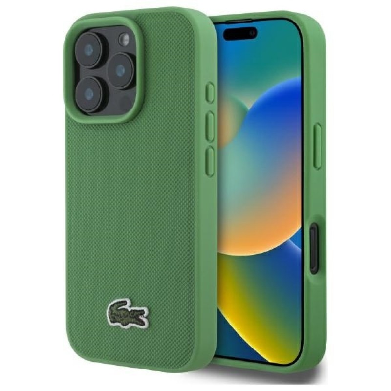 Θήκη Lacoste Iconic Petit Pique Woven Logo MagSafe Case Apple iPhone 16 Pro Max (6.9") Green