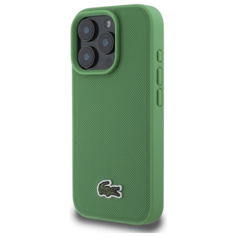 Θήκη Lacoste Iconic Petit Pique Woven Logo MagSafe Case Apple iPhone 16 Pro Max (6.9") Green