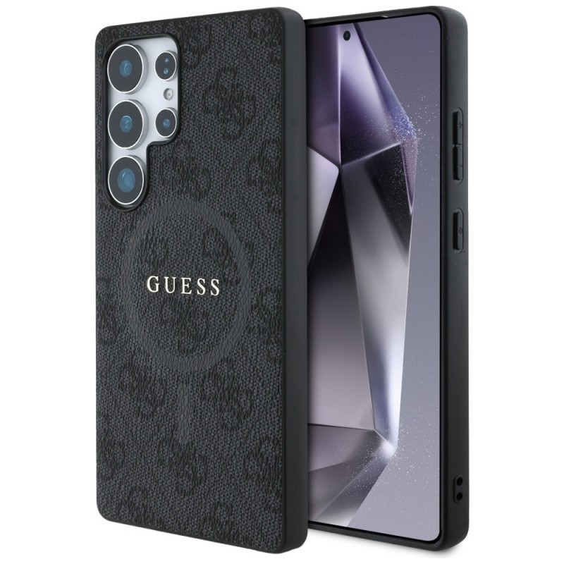 Θήκη Guess PU Leather 4G Colored Ring MagSafe Case for Samsung Galaxy S25 Ultra 5G S938 Black