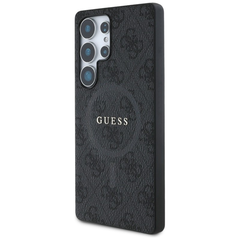 Θήκη Guess PU Leather 4G Colored Ring MagSafe Case for Samsung Galaxy S25 Ultra 5G S938 Black