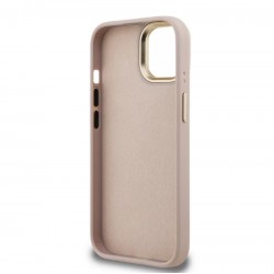 Θήκη Guess PU 4G Metal Logo Stand Camera Frame Case Apple iPhone 16 (6.1") Pink