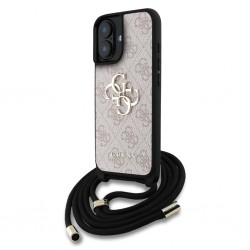 Θήκη Guess PU 4G Metal Logo Crossbody Strap Case Apple iPhone 16 (6.1") Pink