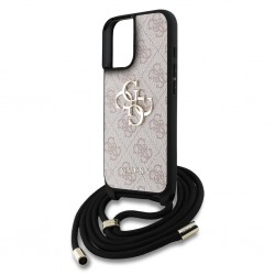 Θήκη Guess PU 4G Metal Logo Crossbody Strap Case Apple iPhone 16 (6.1") Pink