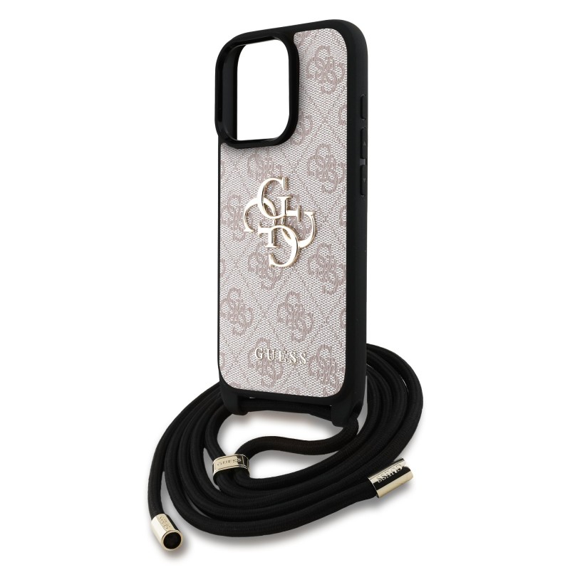 Θήκη Guess PU 4G Metal Logo Crossbody Strap Case Apple iPhone 16 Pro (6.3") Pink
