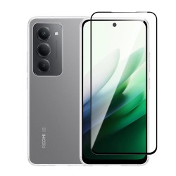 Θήκη Vivid Set Gelly Case Clear + Full Face Tempered Glass Xiaomi Redmi 15 5G Black