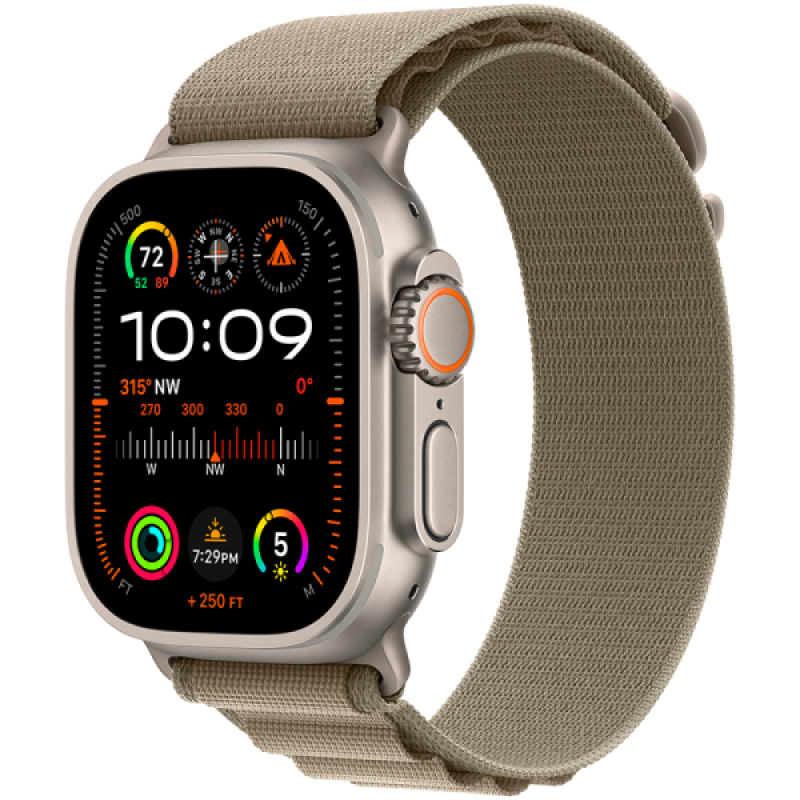 Apple Watch Ultra 2 GPS + Cellular Olive Alpine Loop Titanium 49mm Μεταχειρισμένο με 23 μήνες Εγγύηση