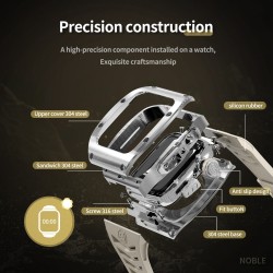 Ανταλλακτικό Λουράκι & Αδιάβροχη θήκη Shellbox by Redpepper Apple Watch Series 7/8 (45mm) Steel White