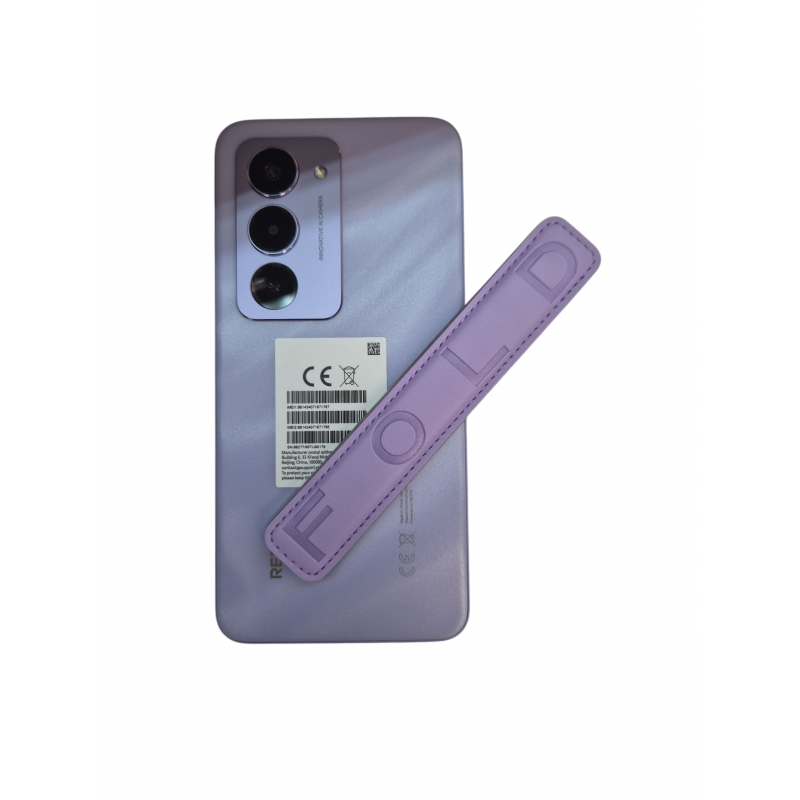 Mobile Holder with Sticker Leather Type Purple
