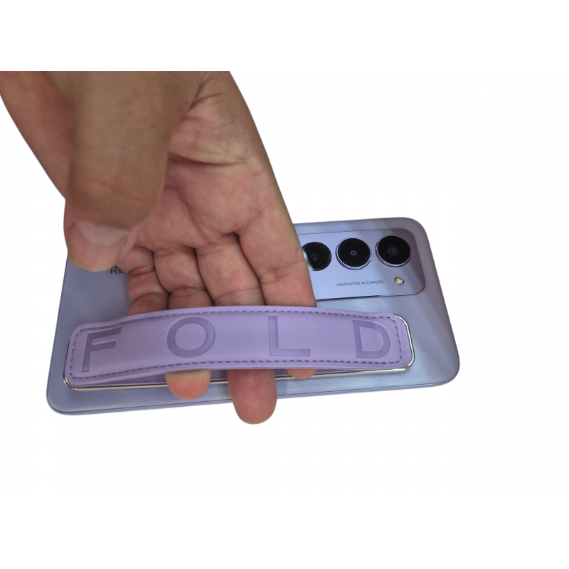 Mobile Holder with Sticker Leather Type Purple