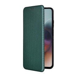 Θήκη Carbon Fiber Wallet Case Motorola Moto G56 5G Green