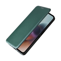 Θήκη Carbon Fiber Wallet Case Motorola Moto G56 5G Green