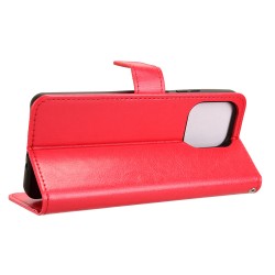 Θήκη Book Leather Wallet With Stand Card Holder Motorola Moto G86 Red