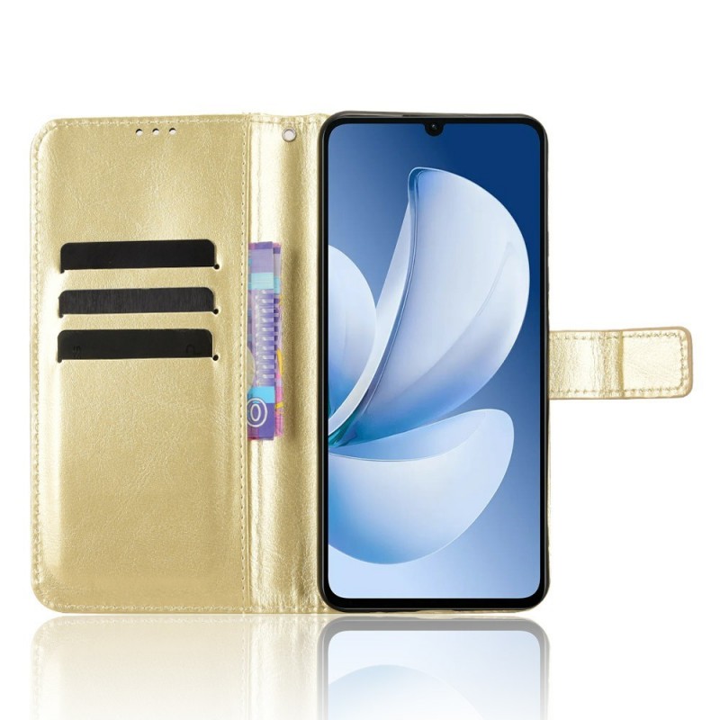 Θήκη Book Leather Wallet With Stand Card Holder Realme Note 70T Gold