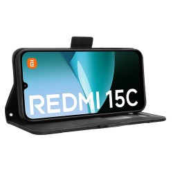 Θήκη Book Leather Wallet Xiaomi Redmi 15C 5G / 4G / Poco C85 4G Black