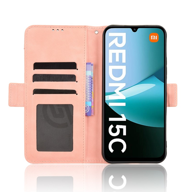 Θήκη Book Leather Wallet Xiaomi Redmi 15C 5G / 4G / Poco C85 4G Pink