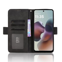 Θήκη Book Leather Wallet Motorola Moto G56 Black