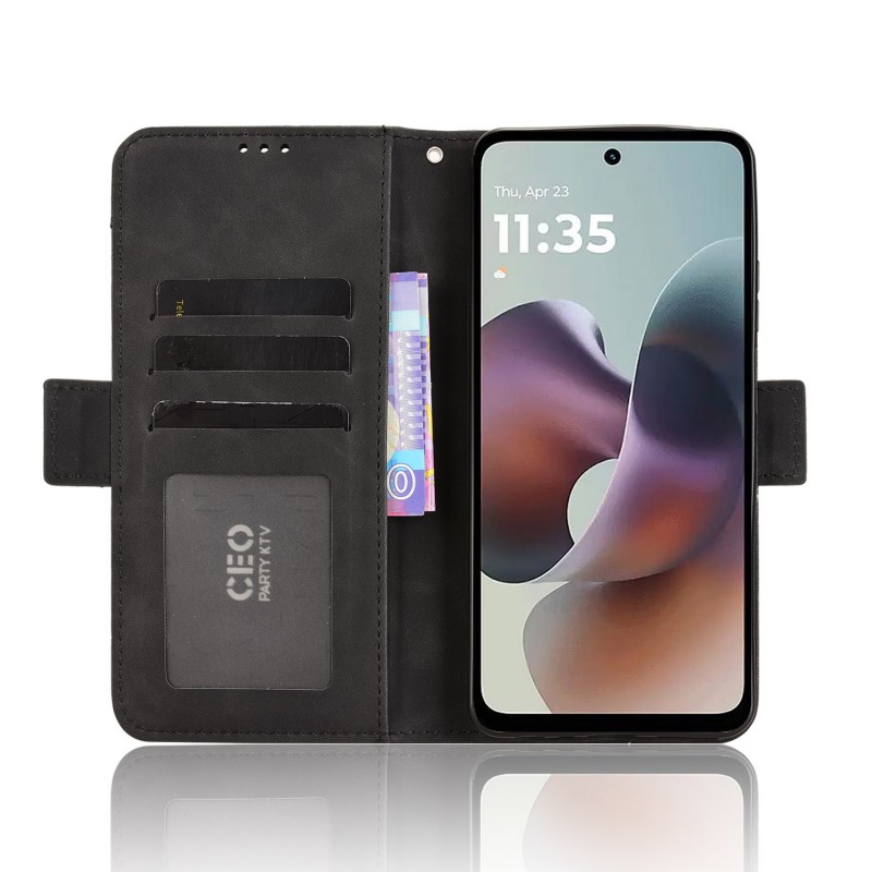 Θήκη Book Leather Wallet Motorola Moto G56 Black