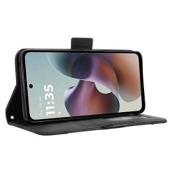 Θήκη Book Leather Wallet Motorola Moto G56 Black