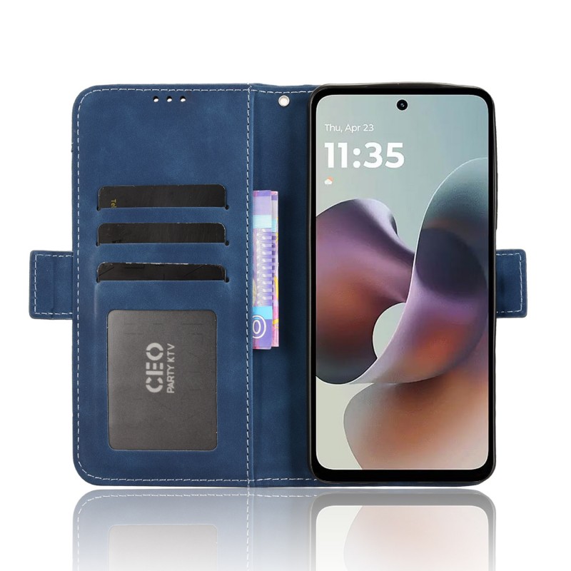 Θήκη Book Leather Wallet Motorola Moto G56 Blue