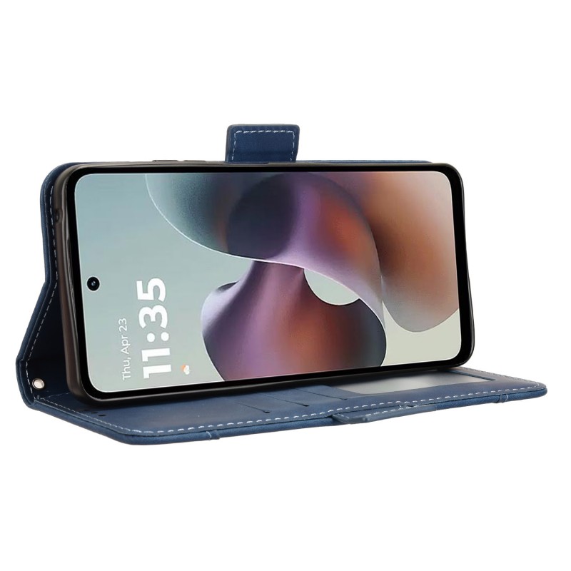 Θήκη Book Leather Wallet Motorola Moto G56 Blue