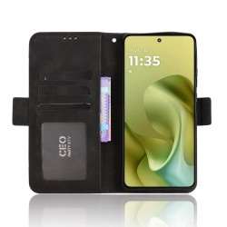 Θήκη Book Leather Wallet Motorola Moto G86 Black