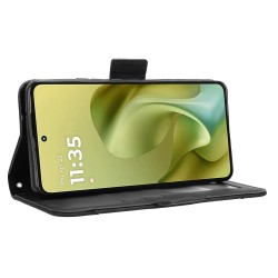 Θήκη Book Leather Wallet Motorola Moto G86 Black