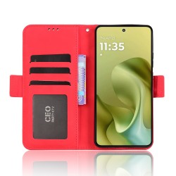 Θήκη Book Leather Wallet Motorola Moto G86 Red