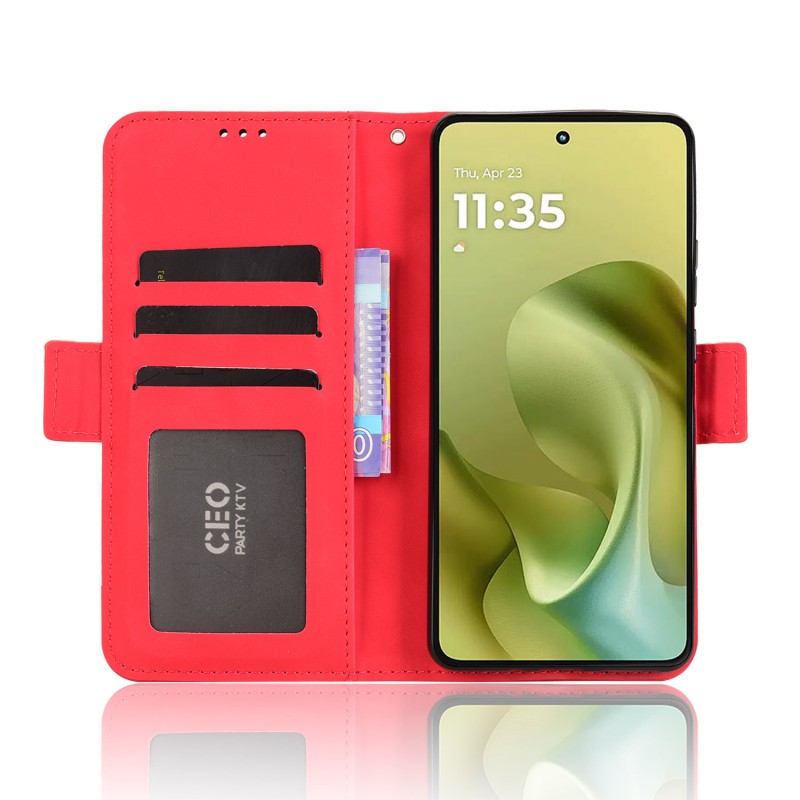 Θήκη Book Leather Wallet Motorola Moto G86 Red