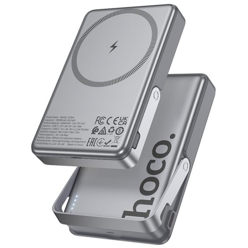 Εξωτερική Μπαταρία HOCO Q36A 20W Power Bank Type-C 10000mAh Grey