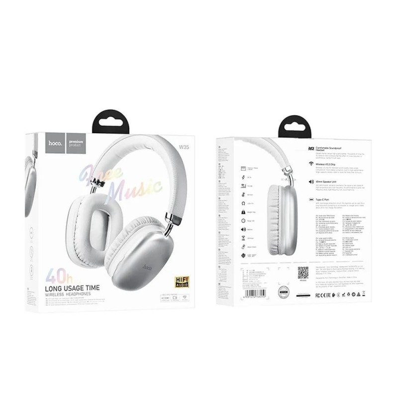 Ακουστικά Hoco W35 Bluetooth Headphones 3.5mm Silver