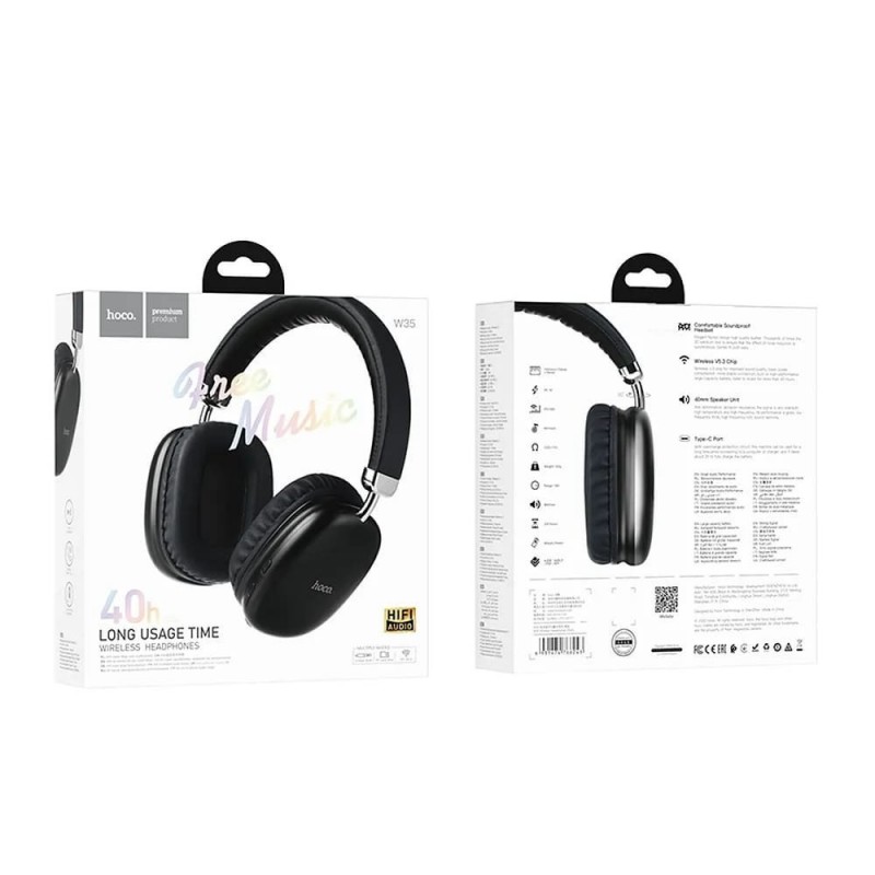 Ακουστικά Hoco W35 Bluetooth Headphones 3.5mm Black
