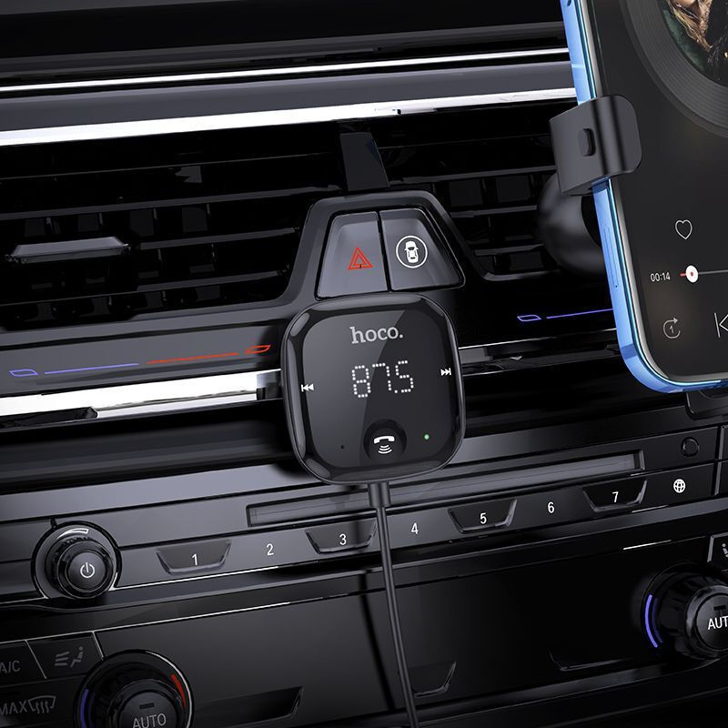 Ασύρματος Δέκτης Hoco E65 Unity FM Transmitter with Bluetooth Black