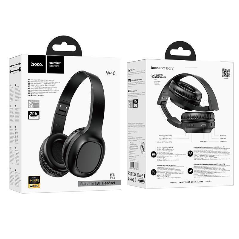 Ακουστικά Hoco Charm W46 Bluetooth Headphones Black