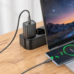 Φορτιστής Ταξιδιού Hoco N60 Gentle USB-C + Cable USB-C to USB-C 20W Black