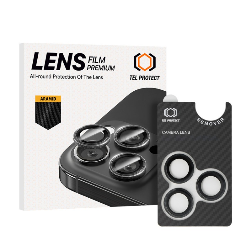 Γυαλί Προστασίας Tel Protect Camera 3D Lens Aramid Series iPhone 15 Pro / 15 Pro Max Tempered Glass 9H AntiCrash / AntiShock Ultra