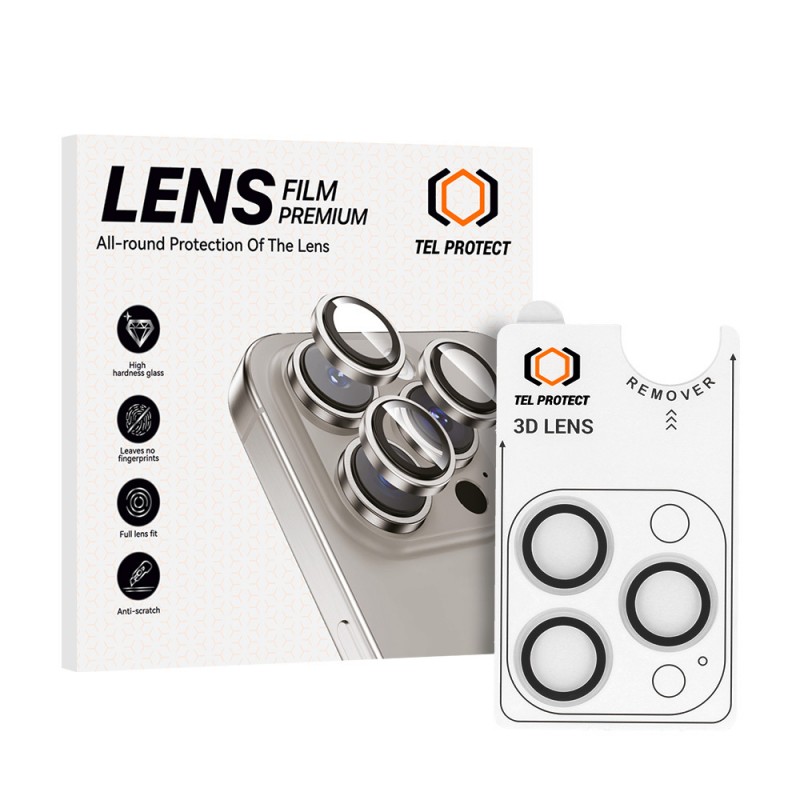 Γυαλί Προστασίας Tel Protect Camera Lens iPhone 15 Pro / 15 Pro Max Tempered Glass 9H AntiCrash / AntiShock Ultra Transparent