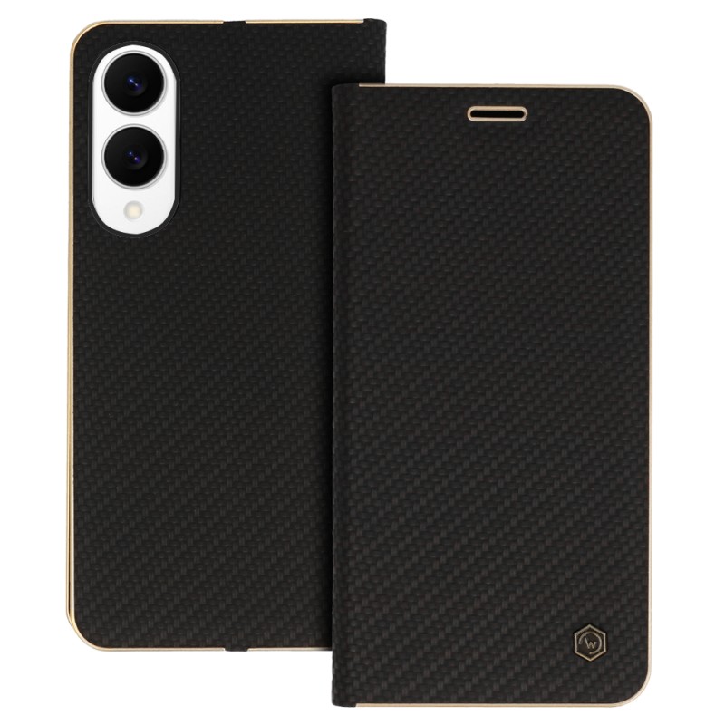 Θήκη Book Wonder Frame Carbon Case Samsung Galaxy S25 Edge 5G S937 Black