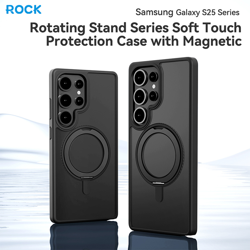 Θήκη Rock Rotating Stand Soft Touch Series Magnetic Samsung Galaxy S25 Ultra 5G S938 Black
