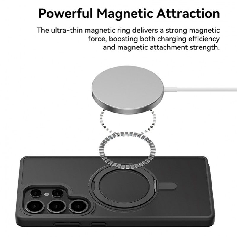 Θήκη Rock Rotating Stand Soft Touch Series Magnetic Samsung Galaxy S25 Ultra 5G S938 Black