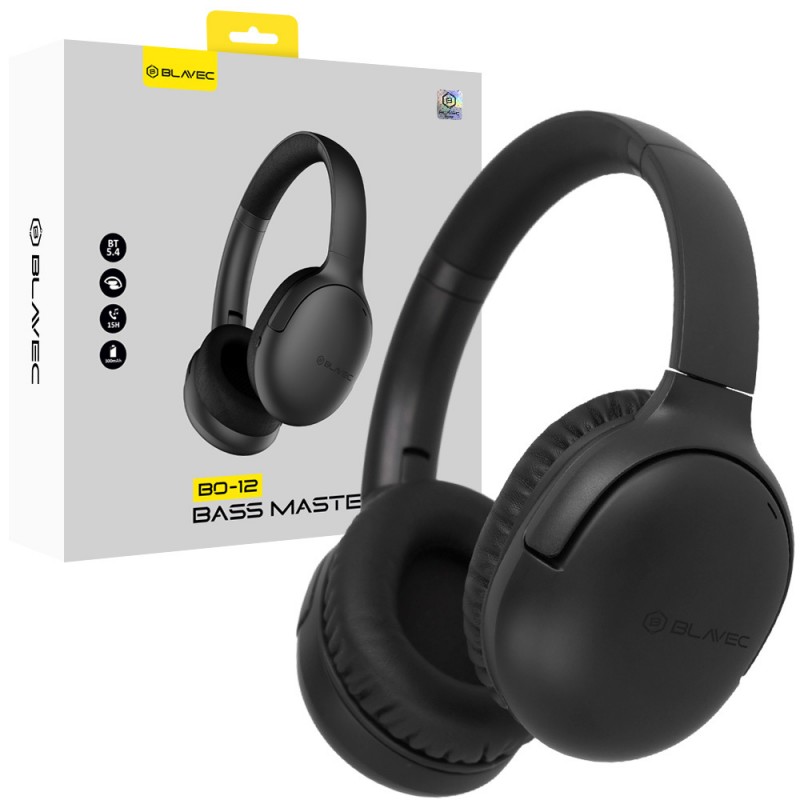 Ακουστικά Blavec Over-Ear Bluetooth Headphones BO-12 Bass Master ANC Black Ακουστικά Blavec Over-Ear Bluetooth Headphones BO-12 Bass Master ANC Black