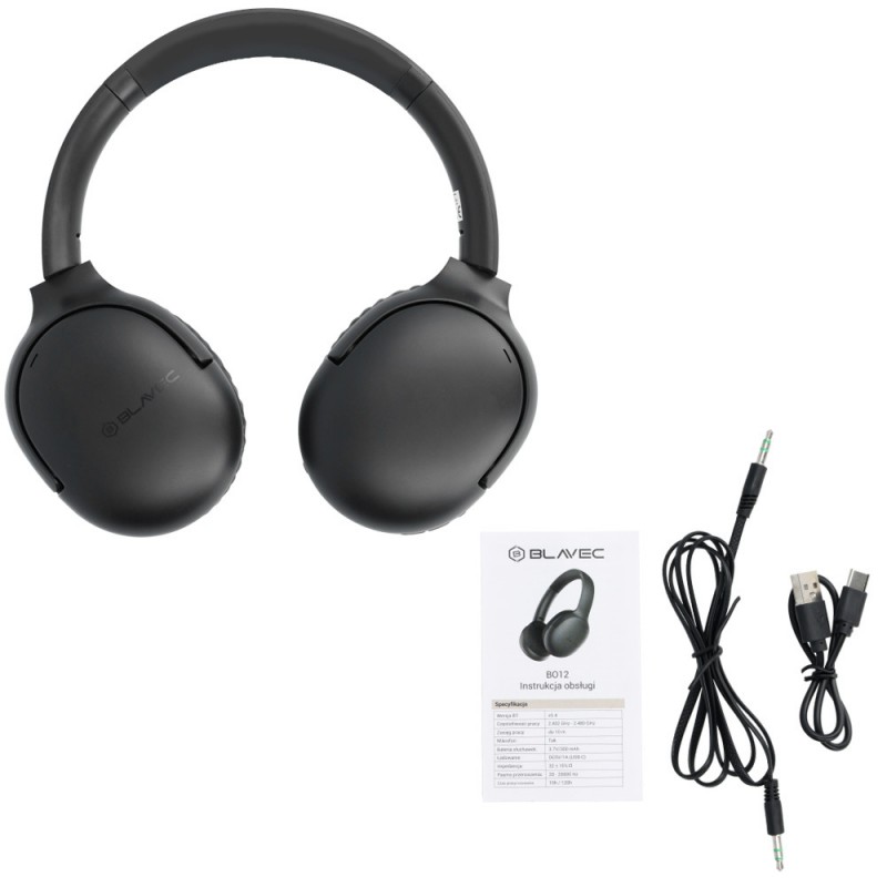 Ακουστικά Blavec Over-Ear Bluetooth Headphones BO-12 Bass Master ANC Black Ακουστικά Blavec Over-Ear Bluetooth Headphones BO-12 Bass Master ANC Black